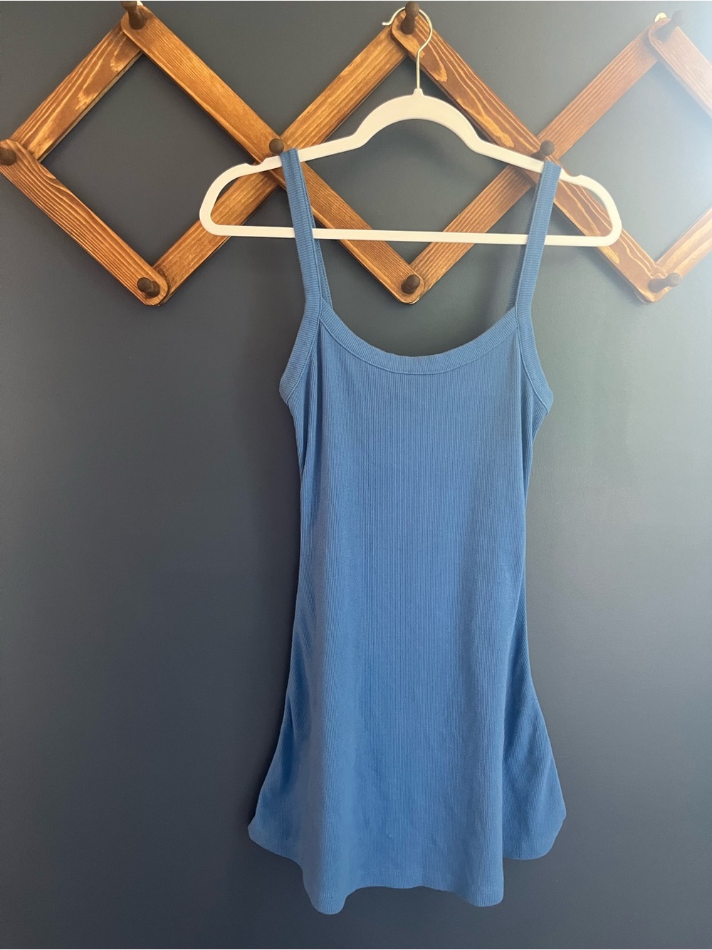 Cotton On Blue Ribbed Mini Tank Dress